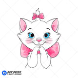 Marie The Aristocats Watercolor Clipart PNG Hand Drawn Illustration #5