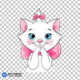 Marie The Aristocats Watercolor Clipart PNG Hand Drawn Illustration #5