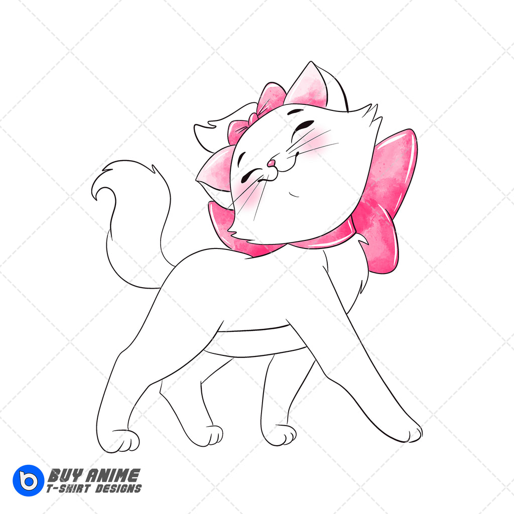 Marie The Aristocats Watercolor Clipart PNG Hand Drawn Illustration #6