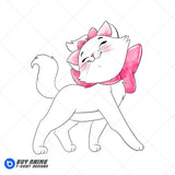 Marie The Aristocats Watercolor Clipart PNG Hand Drawn Illustration #6