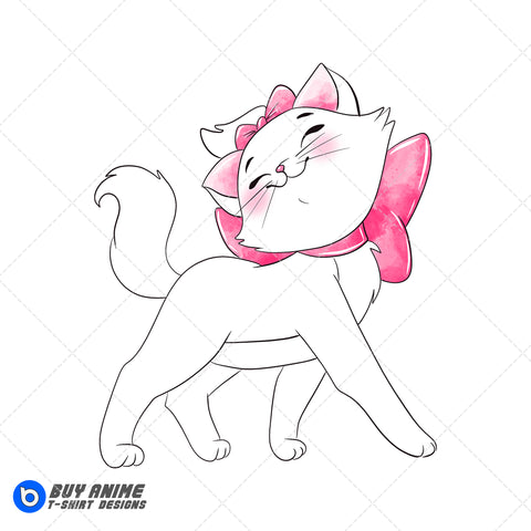 Marie The Aristocats Watercolor Clipart PNG Hand Drawn Illustration #6