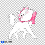 Marie The Aristocats Watercolor Clipart PNG Hand Drawn Illustration #6