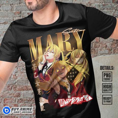Mary Saotome Kakegurui Compulsive Gambler Anime Bootleg T-shirt Design