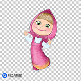 Masha and the Bear Watercolor Clipart PNG Hand Drawn Illustration #4