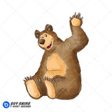 Masha and the Bear Watercolor Clipart PNG Hand Drawn Illustration #5