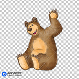 Masha and the Bear Watercolor Clipart PNG Hand Drawn Illustration #5