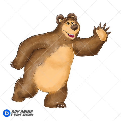 Masha and the Bear Watercolor Clipart PNG Hand Drawn Illustration #6