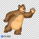 Masha and the Bear Watercolor Clipart PNG Hand Drawn Illustration #6