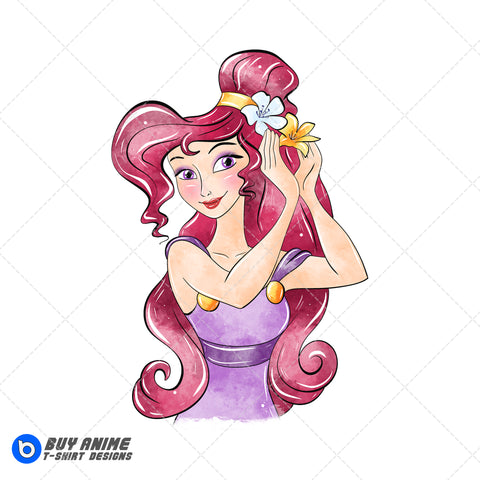 Megara Hercules Watercolor Clipart PNG Hand Drawn Illustration