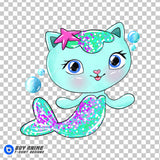 MerCat Gabby's Dollhouse Watercolor Clipart PNG Hand Drawn Illustration