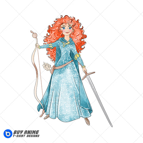 Merida Brave Watercolor Clipart PNG Hand Drawn Illustration
