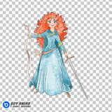 Merida Brave Watercolor Clipart PNG Hand Drawn Illustration