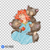 Merida Brave Watercolor Clipart PNG Hand Drawn Illustration #2