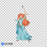 Merida Brave Watercolor Clipart PNG Hand Drawn Illustration #3