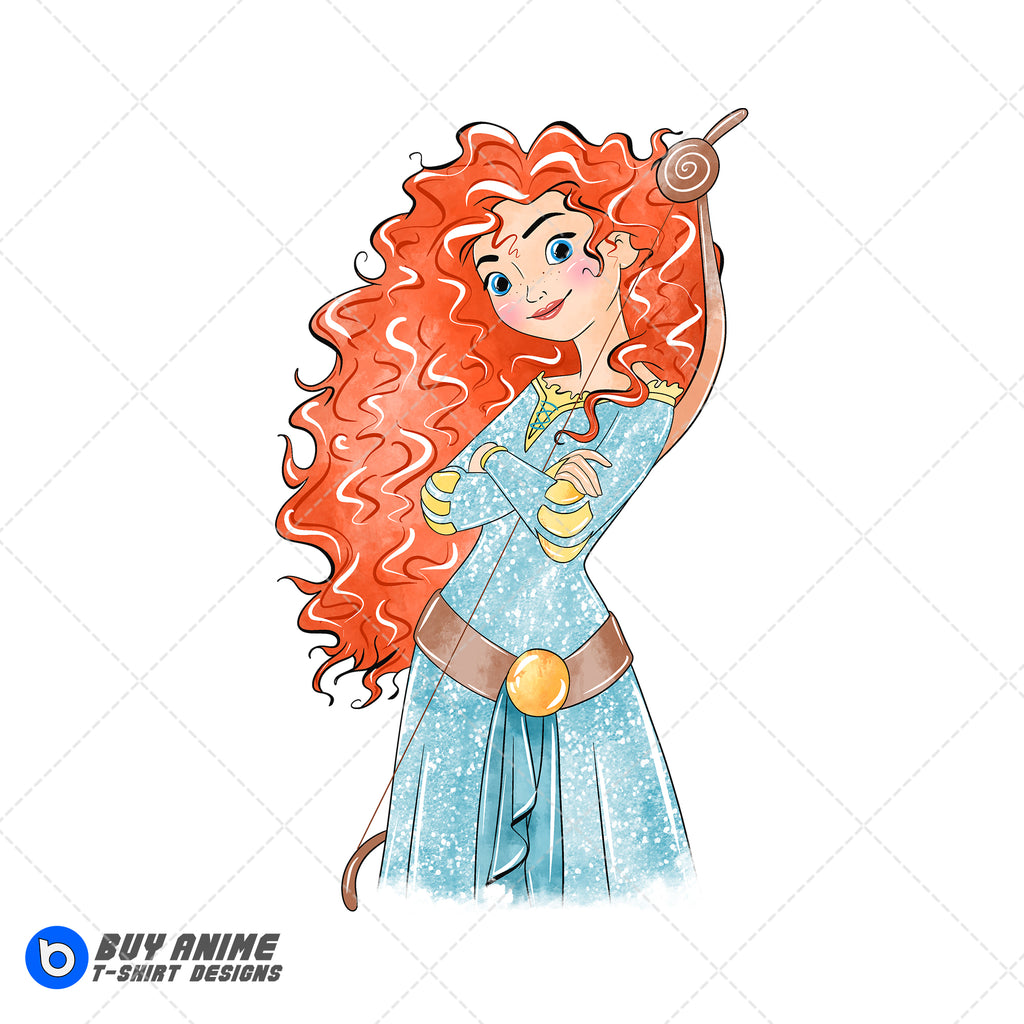 Merida Brave Watercolor Clipart PNG Hand Drawn Illustration #4