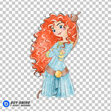 Merida Brave Watercolor Clipart PNG Hand Drawn Illustration #4