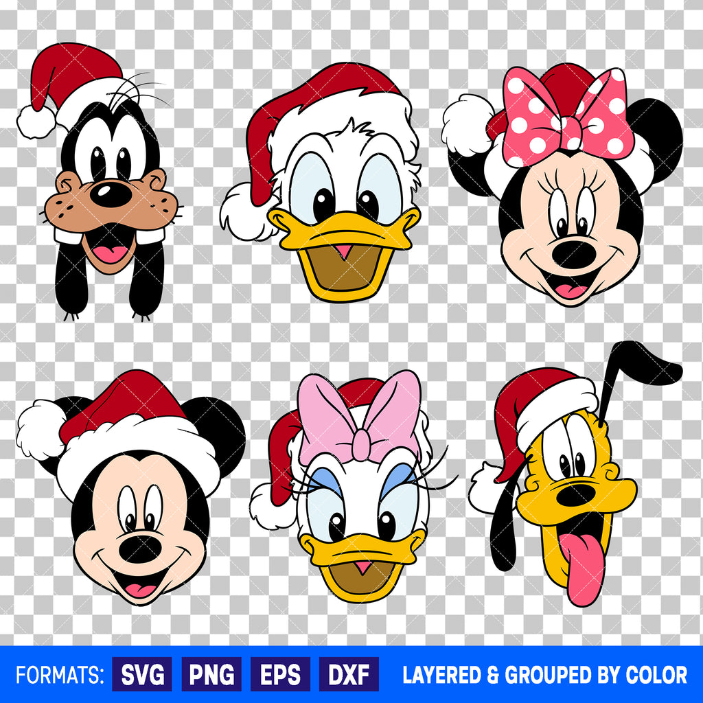 Mickey Mouse And Friends Christmas Bundle SVG Cut Files for Cricut and Silhouette