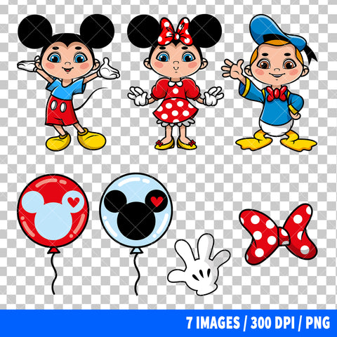 Mickey Mouse And Friends Clipart PNG Bundle