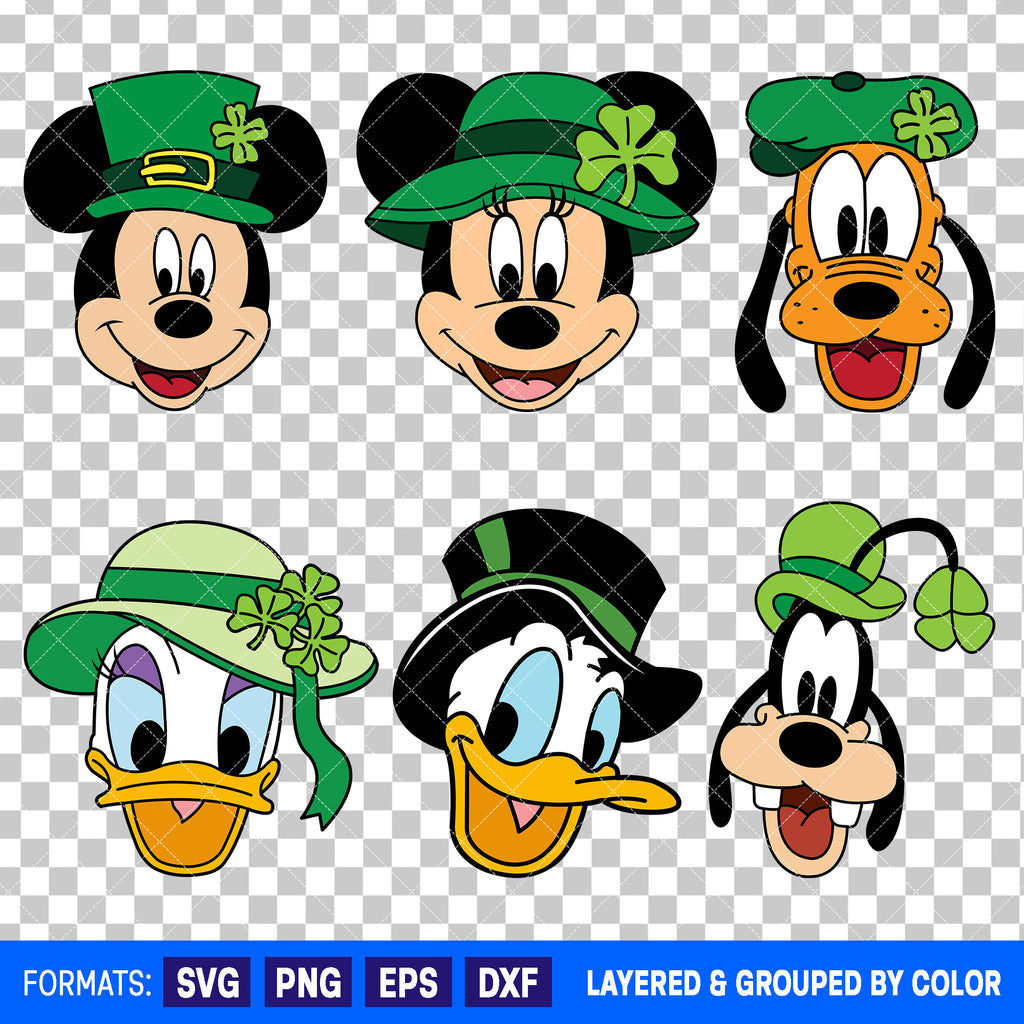 Mickey Mouse And Friends St Patricks Day Bundle SVG Cut Files for Cricut and Silhouette