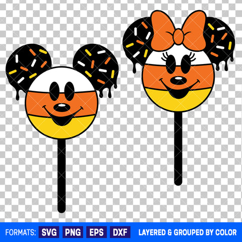 Mickey Mouse And Minnie Mouse Candy Corn Bundle SVG Cut Files for Cricut and Silhouette