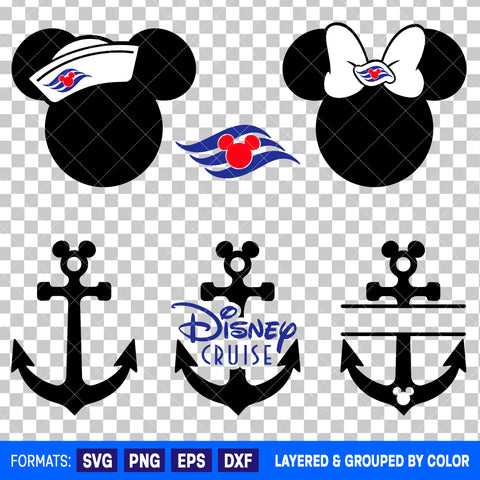 Mickey Mouse And Minnie Mouse Disney Cruise Bundle SVG Cut Files for Cricut and Silhouette #2