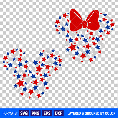 Mickey Mouse And Minnie Mouse Independence Day Bundle SVG Cut Files for Cricut and Silhouette