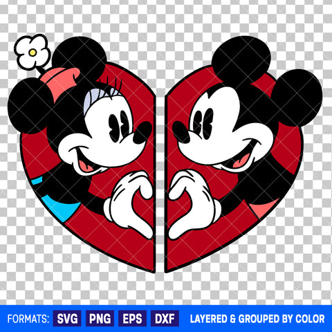 Mickey Mouse And Minnie Mouse Valentines Day Bundle SVG Cut Files for Cricut and Silhouette #2