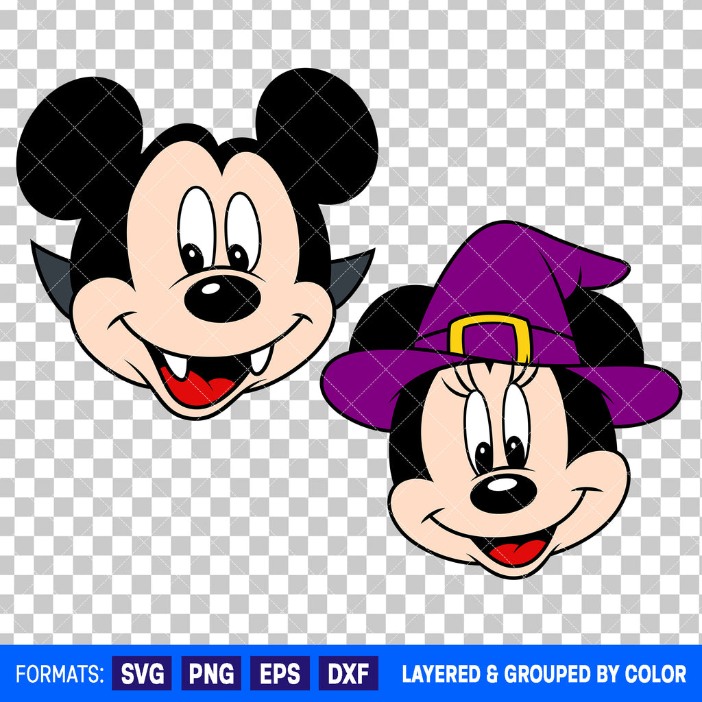 Mickey Mouse And Minnie Mouse Vampire Halloween Bundle SVG Cut Files for Cricut and Silhouette #2