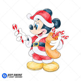 Mickey Mouse Christmas Watercolor Clipart PNG Hand Drawn Illustration