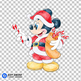 Mickey Mouse Christmas Watercolor Clipart PNG Hand Drawn Illustration