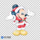 Mickey Mouse Christmas Watercolor Clipart PNG Hand Drawn Illustration #2