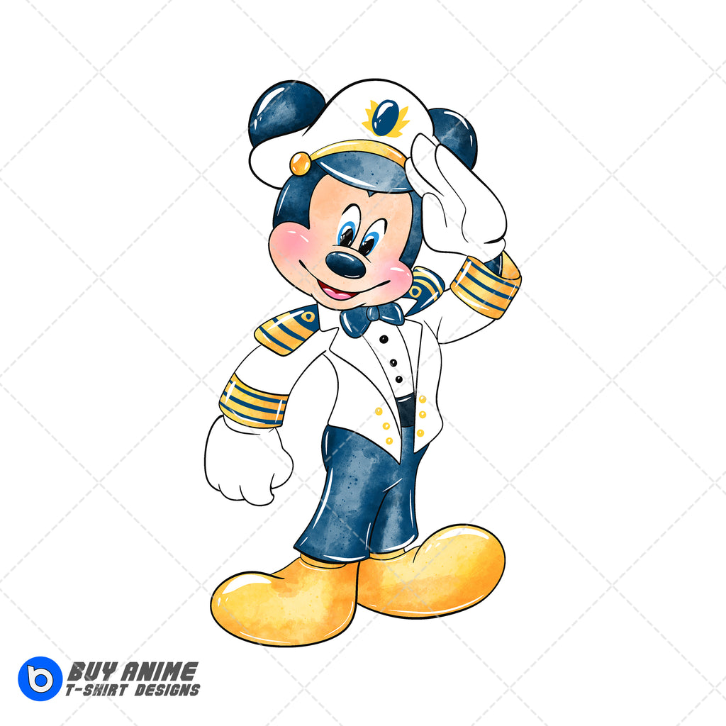 Mickey Mouse Disney Cruise Watercolor Clipart PNG Hand Drawn Illustration #2