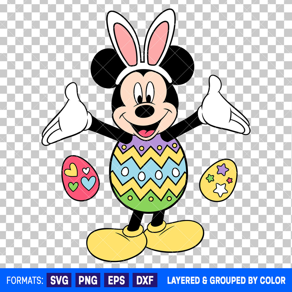 Mickey Mouse Easter SVG Cut File for Cricut and Silhouette