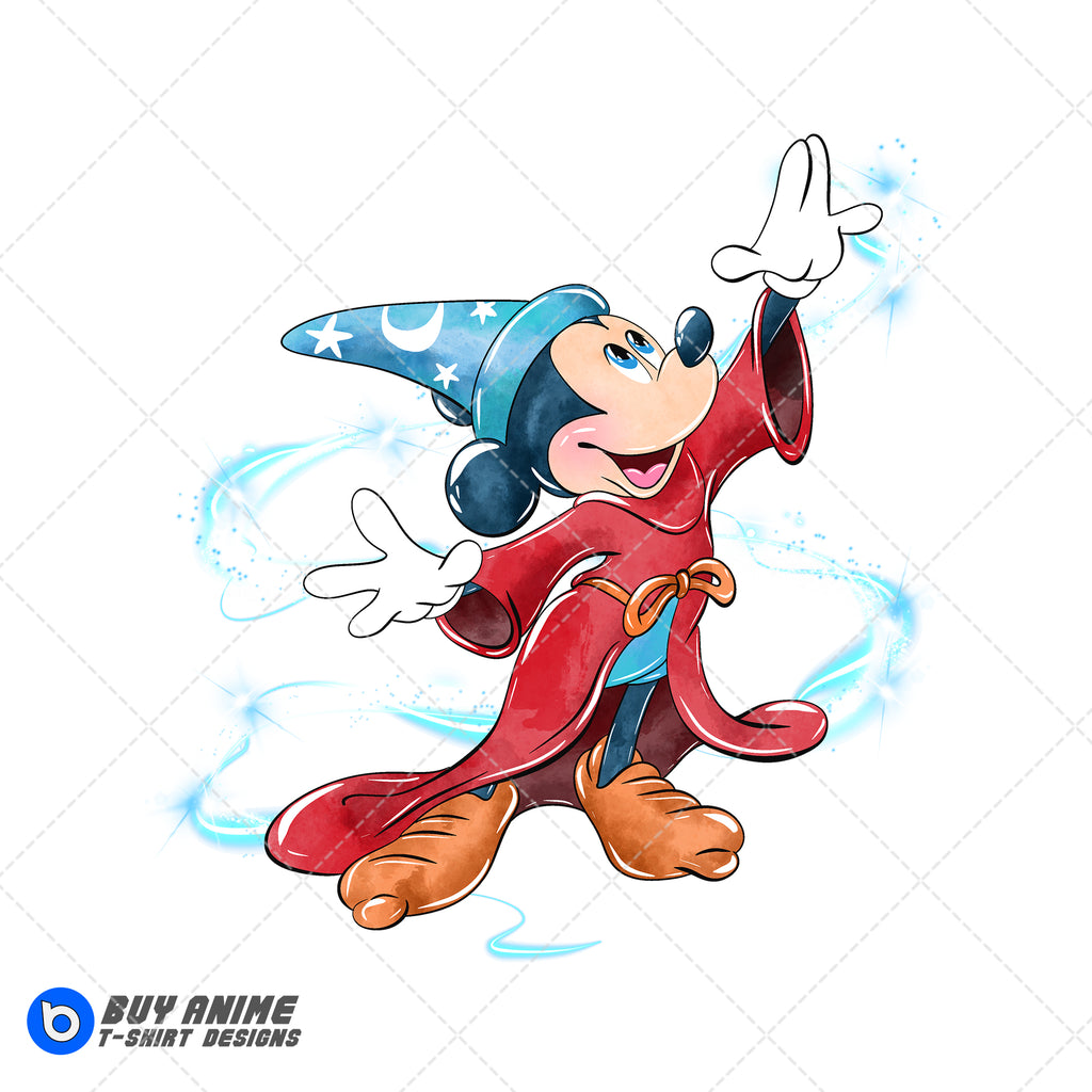 Mickey Mouse Fantasia Watercolor Clipart PNG Hand Drawn Illustration #2