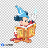Mickey Mouse Fantasia Watercolor Clipart PNG Hand Drawn Illustration #4