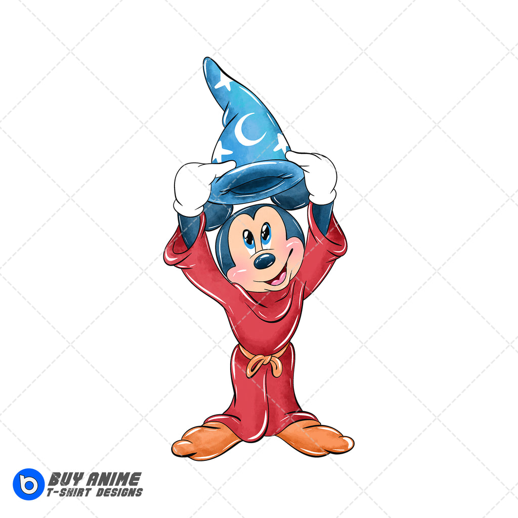 Mickey Mouse Fantasia Watercolor Clipart PNG Hand Drawn Illustration #5