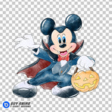 Mickey Mouse Halloween Watercolor Clipart PNG Hand Drawn Illustration