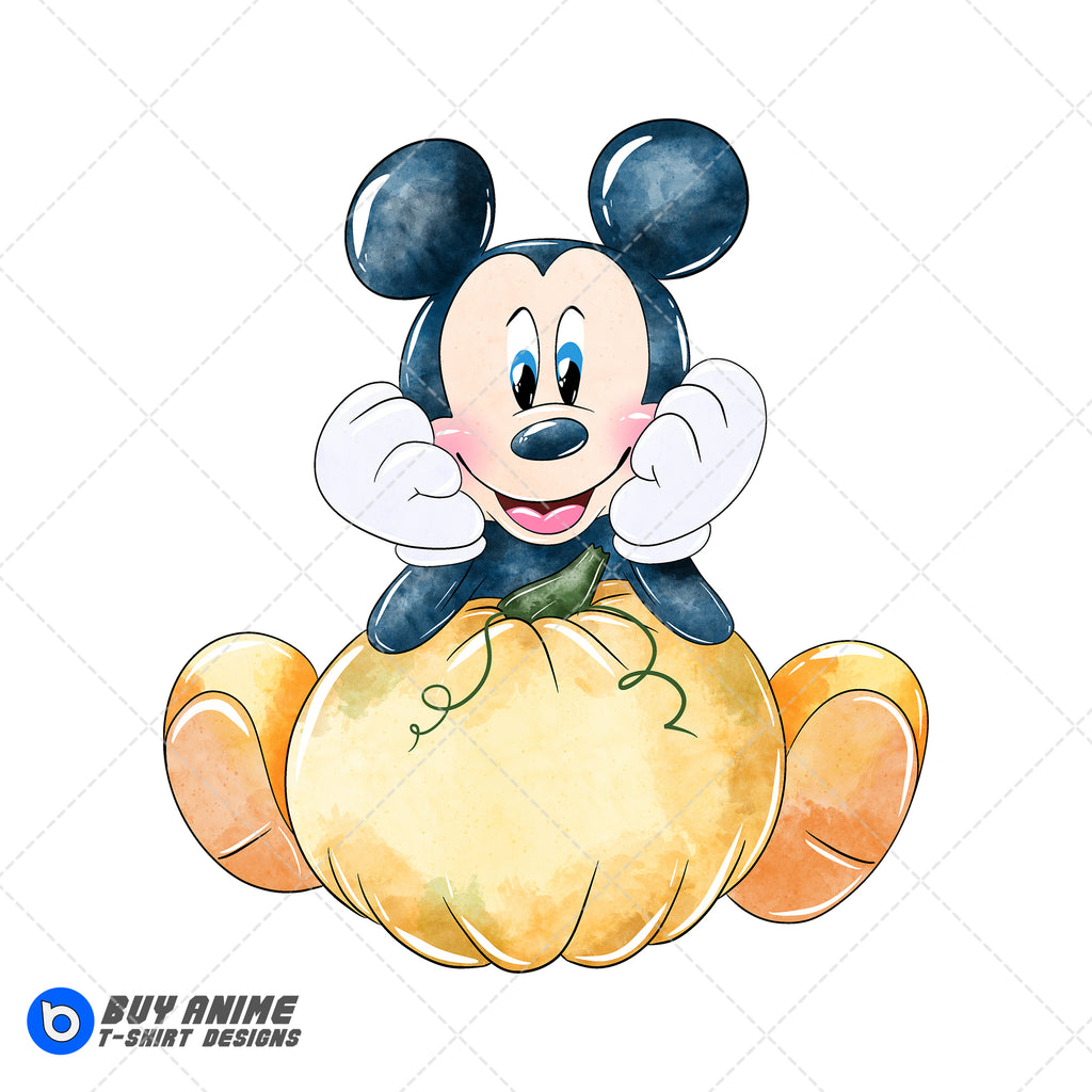 Mickey Mouse Halloween Watercolor Clipart PNG Hand Drawn Illustration #2