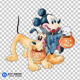Mickey Mouse Halloween Watercolor Clipart PNG Hand Drawn Illustration #3