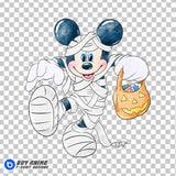 Mickey Mouse Halloween Watercolor Clipart PNG Hand Drawn Illustration #4