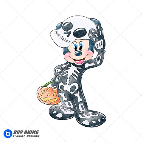 Mickey Mouse Halloween Watercolor Clipart PNG Hand Drawn Illustration #5