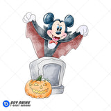 Mickey Mouse Halloween Watercolor Clipart PNG Hand Drawn Illustration #6