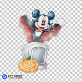 Mickey Mouse Halloween Watercolor Clipart PNG Hand Drawn Illustration #6