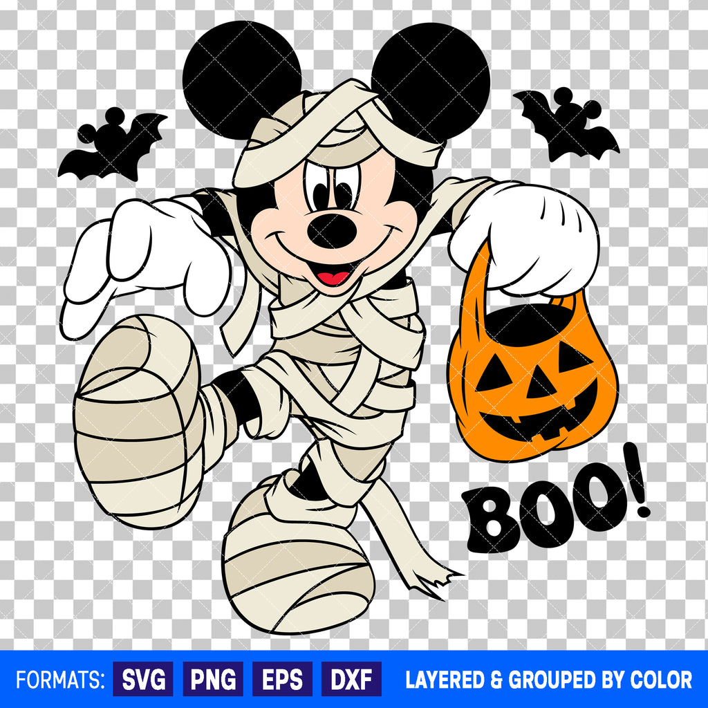 Mickey Mouse Mummy Halloween SVG Cut File for Cricut and Silhouette