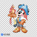 Mickey Mouse Pirate Watercolor Clipart PNG Hand Drawn Illustration #3