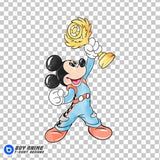 Mickey Mouse Racing Watercolor Clipart PNG Hand Drawn Illustration