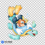 Mickey Mouse Summer Watercolor Clipart PNG Hand Drawn Illustration