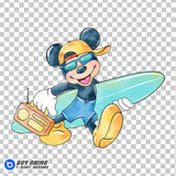 Mickey Mouse Summer Watercolor Clipart PNG Hand Drawn Illustration #2