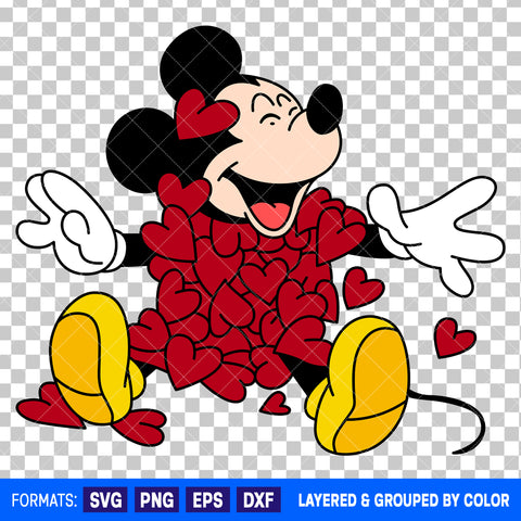 Mickey Mouse Valentines Day SVG Cut File for Cricut and Silhouette