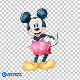 Mickey Mouse Valentines Watercolor Clipart PNG Hand Drawn Illustration